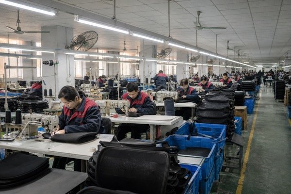 Office chair factory production line